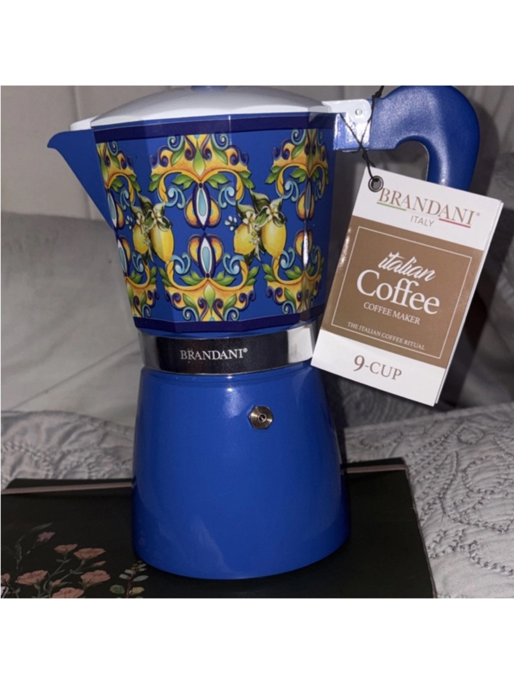Blue Italian 9-Cup Stovetop Coffee Maker
